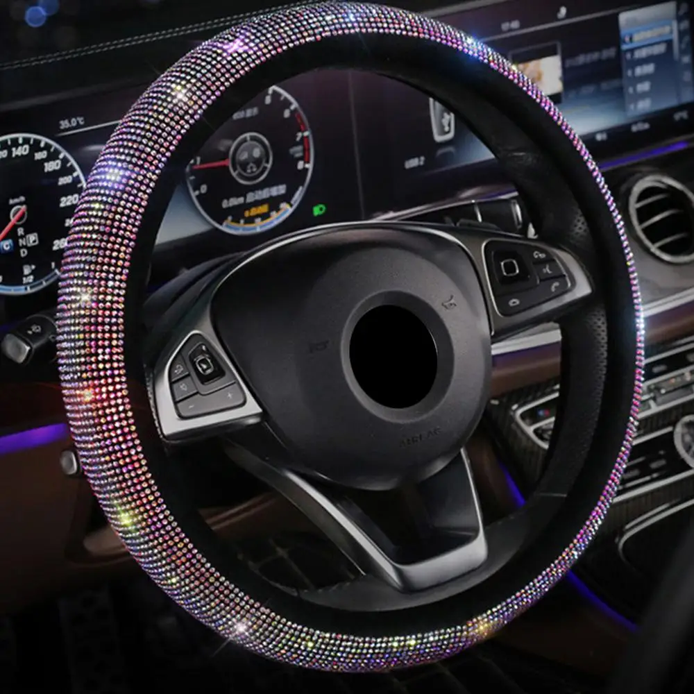 Роскошные красочные Чехлы Стразы для автомобильного рулевого колеса Женские