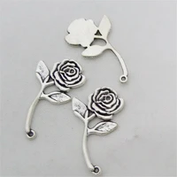 rose flower vintage charm pendants jewelry making finding diy bracelet necklace earring accessories handmade 5pcs