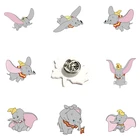 Эмалированная заколка Disney Дамбо, забавная резиновая акриловая заколка для лацкана одежды, мультяшный комикс, значок, аксессуары, подарки для фанатов