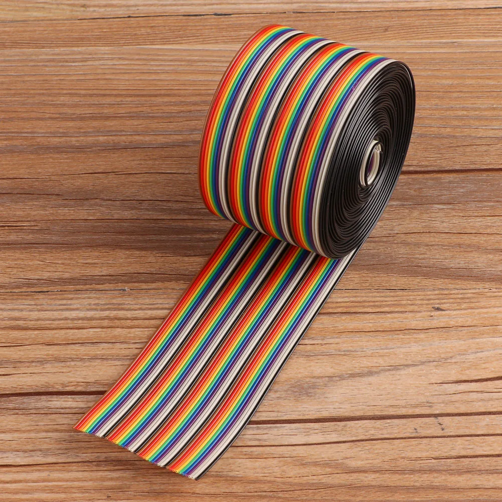 

Colorful 1.27mm Spacing Pitch Cable 40P Flat Rainbow Ribbon Cable Wire Width 5.08cm (4 Meter) Safe And Durable To Use