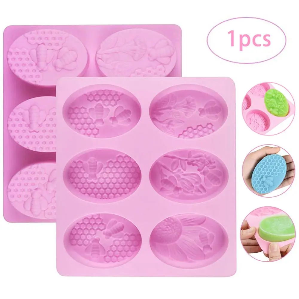 

New Silicone Chocolate Mold 6 bee Shapes Chocolate baking Tools Non-stick Silicone cake mold Jelly and Candy Mold 3D mold DIY