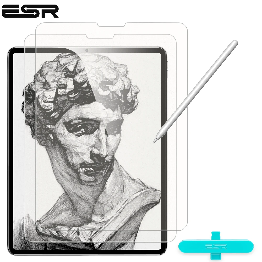 2 шт./лот ESR бумажный протектор экрана для iPad Pro 12,9 Антибликовая матовая ПЭТ-пленка Поддержка Apple Pencil для iPad Pro 12,9