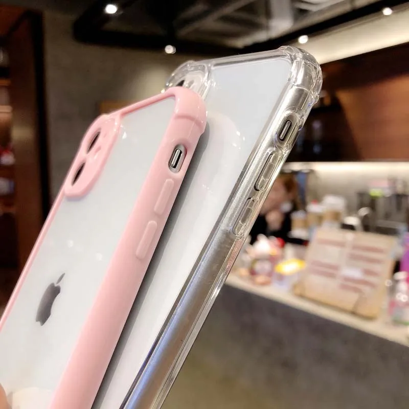 

For iPhone 11 12 11Pro Max XR XS Max mini X XS 7 8 Plus 11Pro SE2 Shockproof Soft Transparent Camera Protective Cover