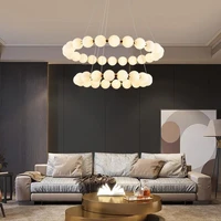 italian nordic white ball necklace chandelier living room postmodern minimalist coffee house designer ring light