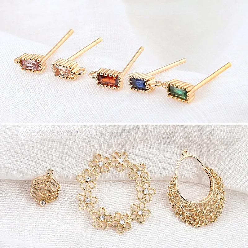 

Ювелирные изделия ручной работы «сделай сам», настоящий золотой Циркон S925, белая игла в виде грибка, гирлянда, материал для сережек