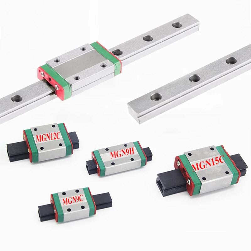 2pcs Linear Guide+2pcs MGN7 MGN9 MGN12 MGN15 Slide Block Miniature Rail Length 100mm-1000mm For 3D Printer CNC Parts | Обустройство