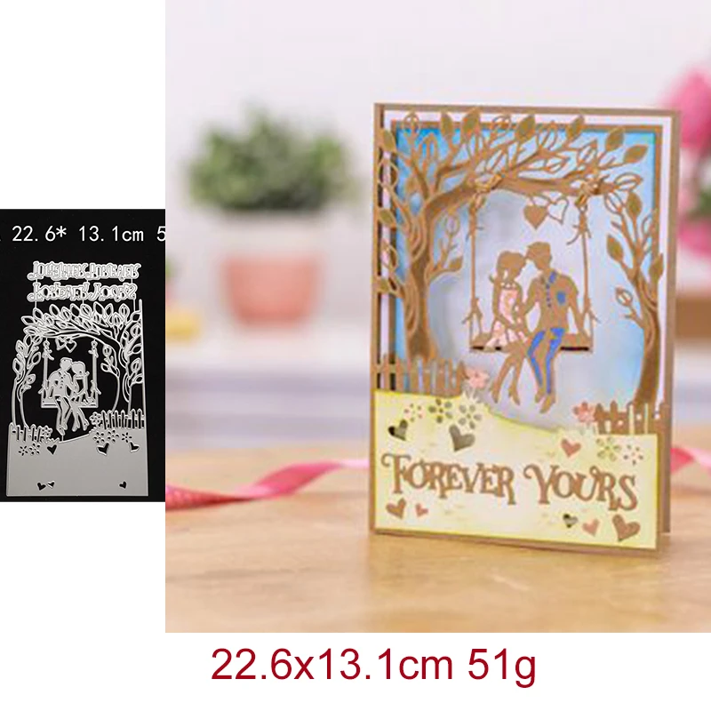 

Couple Swing Forever Yours Metal Cutting Dies DIY Mold Paper Metal Craft Dies for Card Making Cut Dies Embossing Molds Die Cuts