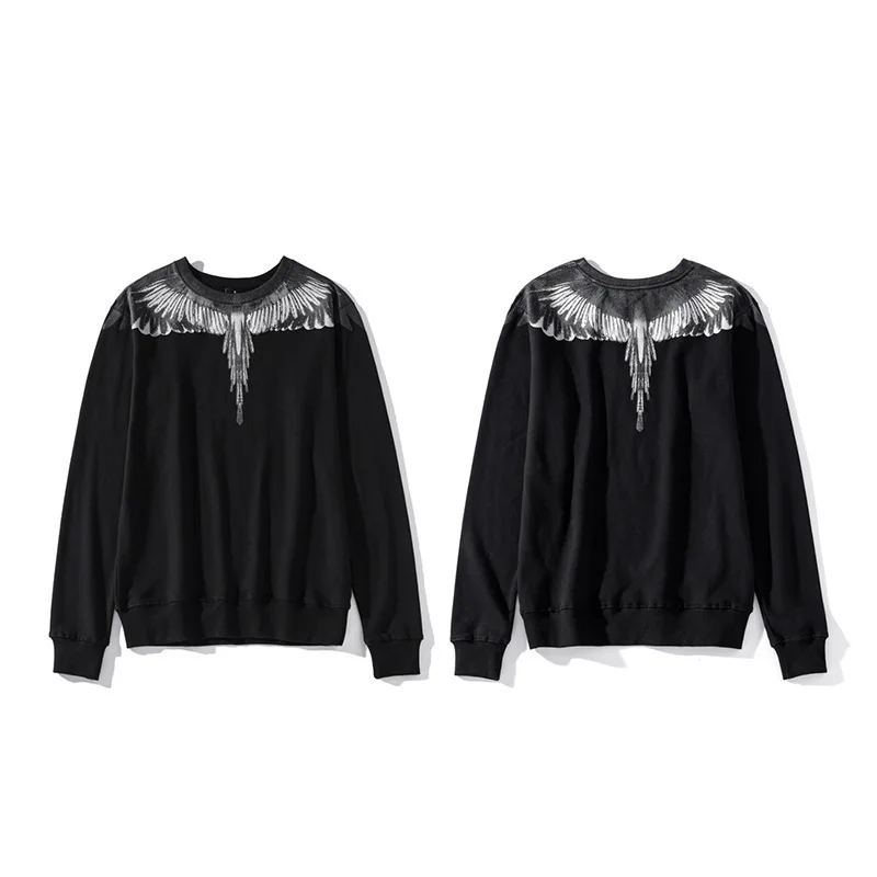 

Trendy Marcelo burron round neck sweater high quality MB wing feather casual sweater for men and women