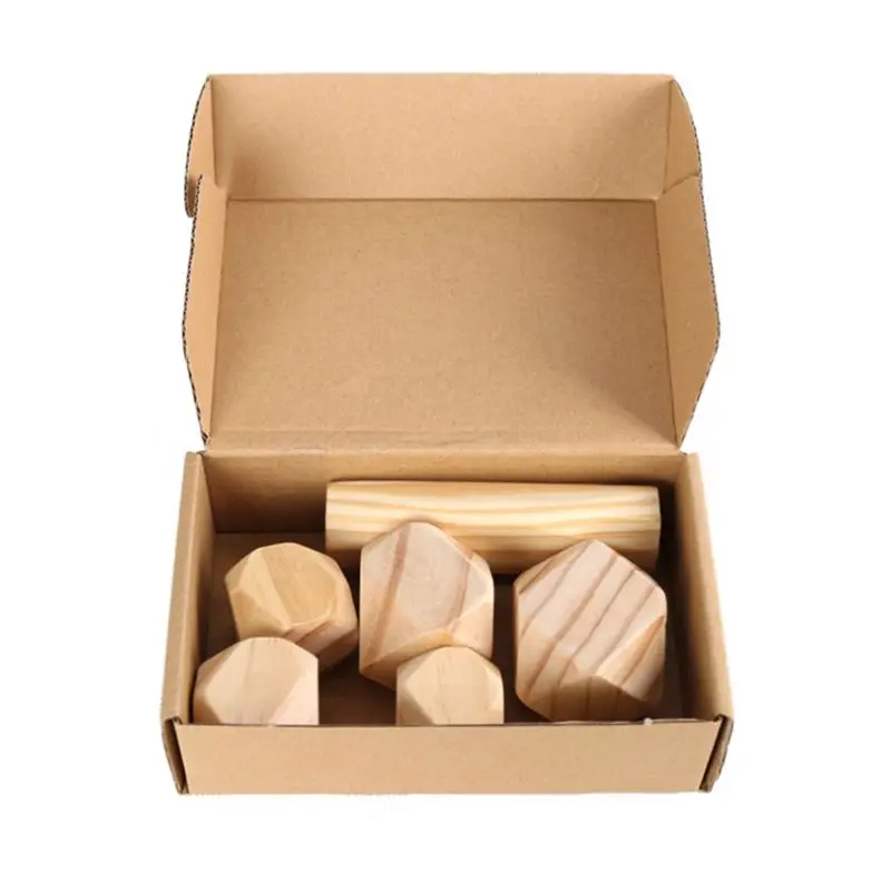

6 Pcs Children Wooden Balancing Stones Stacking Game Building Blocks Puzzle Toys J2HD