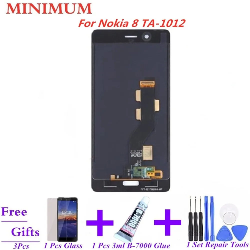 Для Nokia 8 N8 TA-1012 ЖК-дисплей+ кодирующий преобразователь сенсорного экрана в сборе Замена для Nokia8 TA-1004 TA-1052 5," lcd s экран