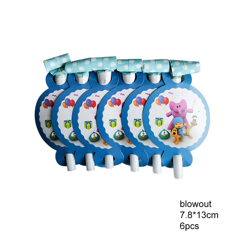blowout-6pcs POCOYO вечерние Детские тематическая вечеринка на день рождения декоративные бумажные чашки блюдо флаг Скатерть вечерние принадлежности украшения - Цвет: blowout-6pcs