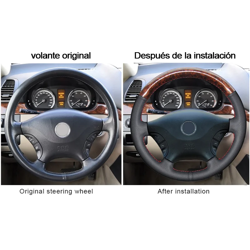 WCaRFun черная крышка рулевого колеса из искусственной кожи для Mercedes Benz Viano w639 2003-2010 Vito 2010
