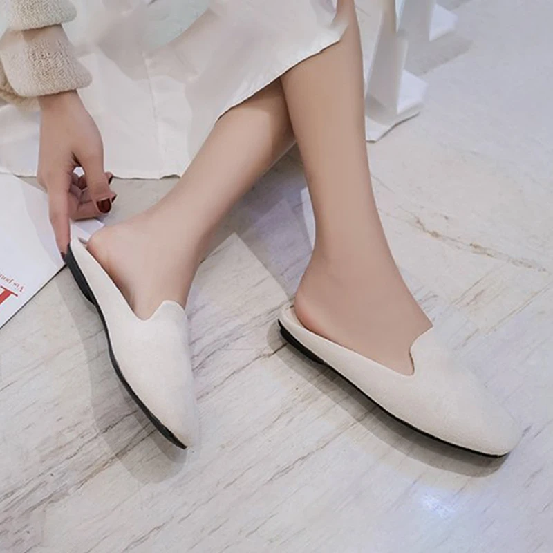 

Women's Mules Ladies Casual Slippers Fashion Female Slides Woman Comfortable Loafers Home Shoes Women Square Toe Footwear 2020