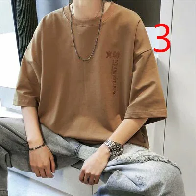 

Sleeve t-shirt men 2020 new solid color Hong Kong style trend white boys half sleeve