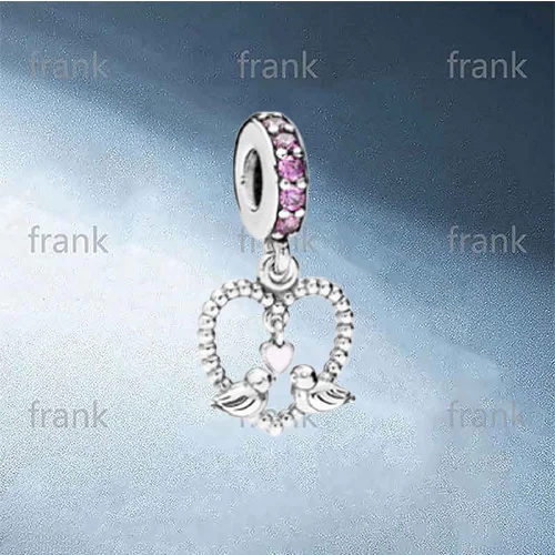 

New 925 Sweet and Unique Animals Flying In Pairs Birds Silver Pendant for Valentine's Day 797316CFP