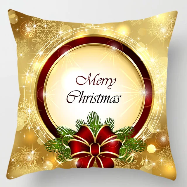 

New Year Christmas Santa Pillow Cases Women Men Square Pillow Case Cute Cartoon Pillow Covers Size 45*45cm Home Hotel Decoration