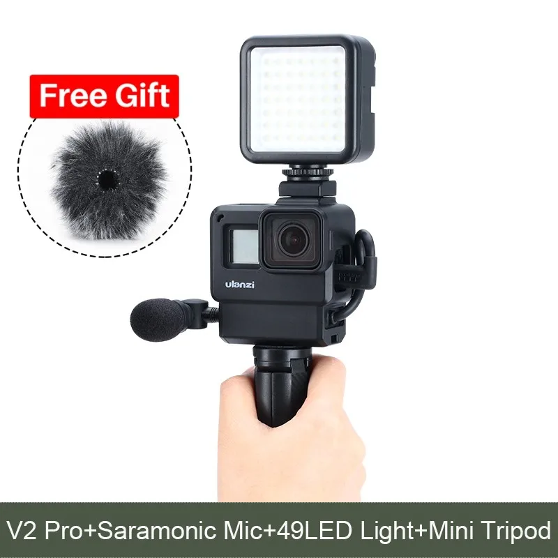 BOYA Saramonic SR-XM1 Мини конденсаторный микрофон с Gopro Cage Штатив для интервью Gopro Hero 7 6 5 Vlog аксессуары для спортивной камеры - Цвет: kit 2