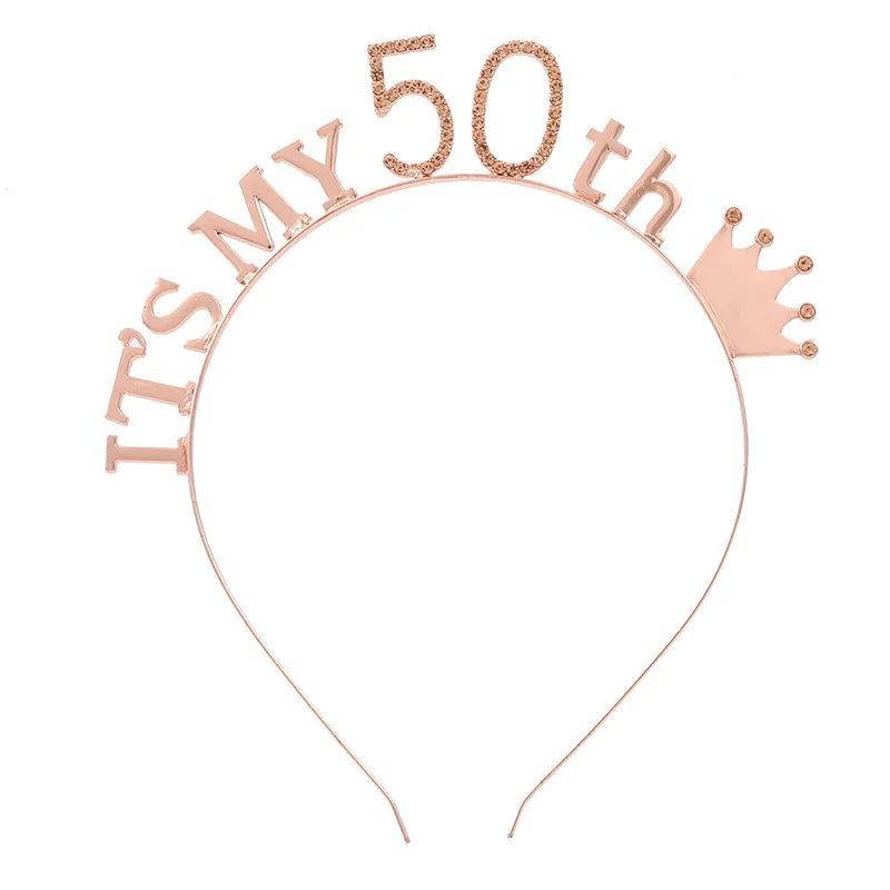 Розовое золото с надписью It's My 50th Birthday Crown головной убор Комплект одежды из