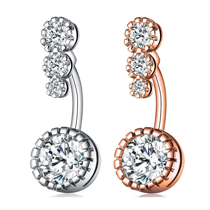 1pc Sexy Dangling Navel Belly Button Rings Piercing Crystal Steel Woman Body Jewelry Barbell Women Accessories | Украшения и