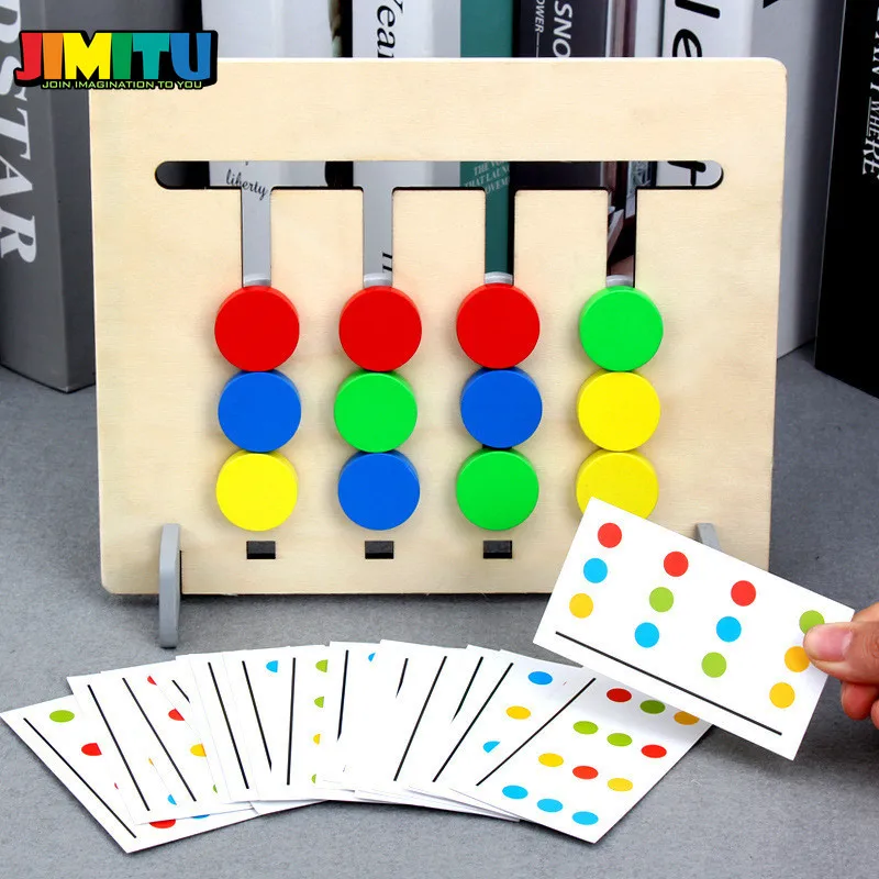 Новый стиль четыре цвета/игра с фруктами Монтессори деревянные детские игрушки