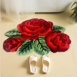 new arrival rose mat door mat bathtub rug bathtub catpet slip resistent mat for bathroom free global shipping
