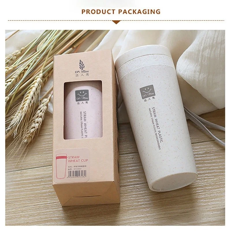 

Winter Thermos Cup Wheat Straw Double Insulated Gift Mug Tumbler with Lid Eco-Friendly Travel Mug Coffee