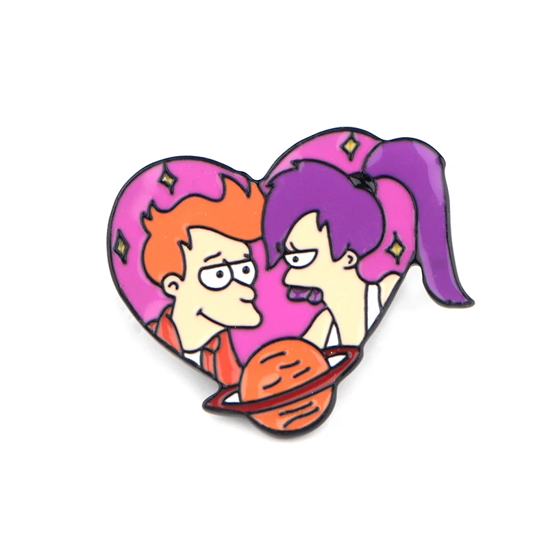 4 L2788 мультфильм Futurama металлическая Эмаль Булавка и броши рюкзак/сумки значок джинсовая брошь воротник ювелирные изделия подарки 1 шт - Окраска металла: 4