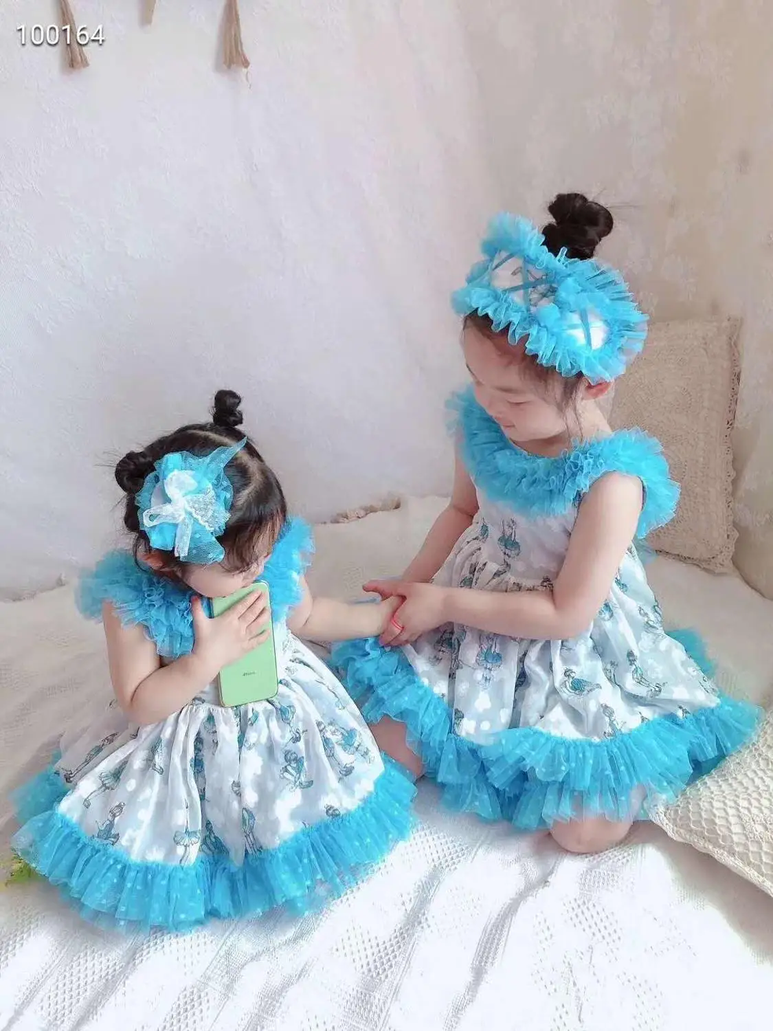 Детское винтажное платье в испанском стиле для девочек Комплект эксклюзивной