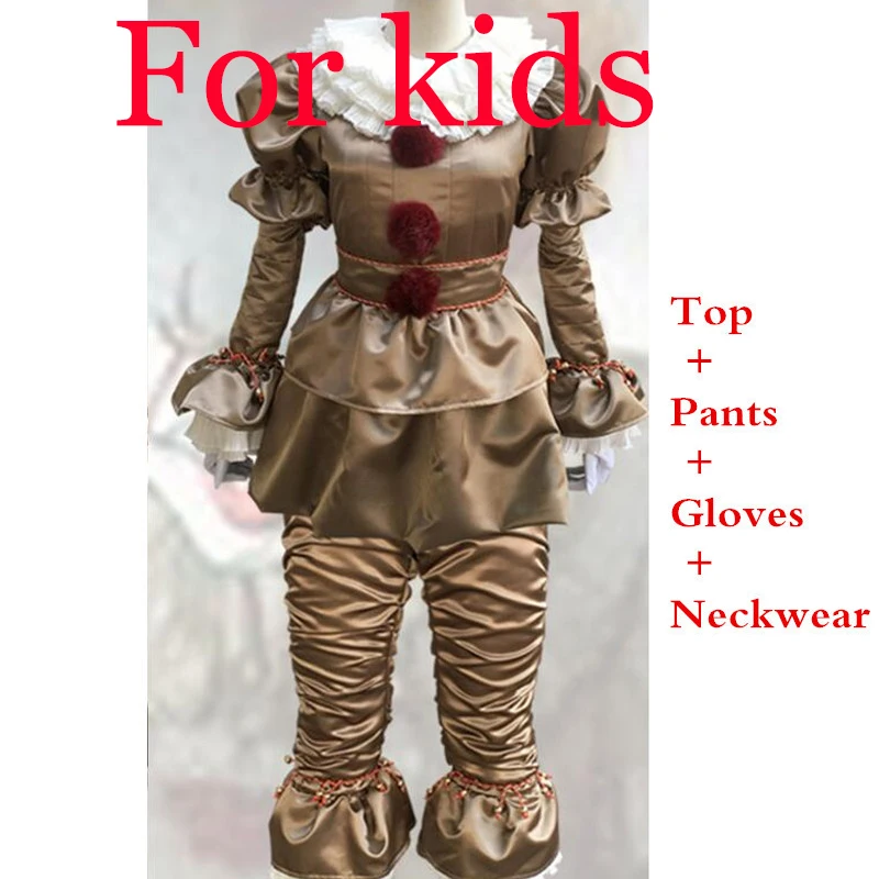 Only Clothes Фильм Стивен Кинг это пеннивайз Косплей костюмы пеннивайз клоун костюм Джокера комплект Хэллоуин костюм дети мужчины женщины - Цвет: Only Clothes