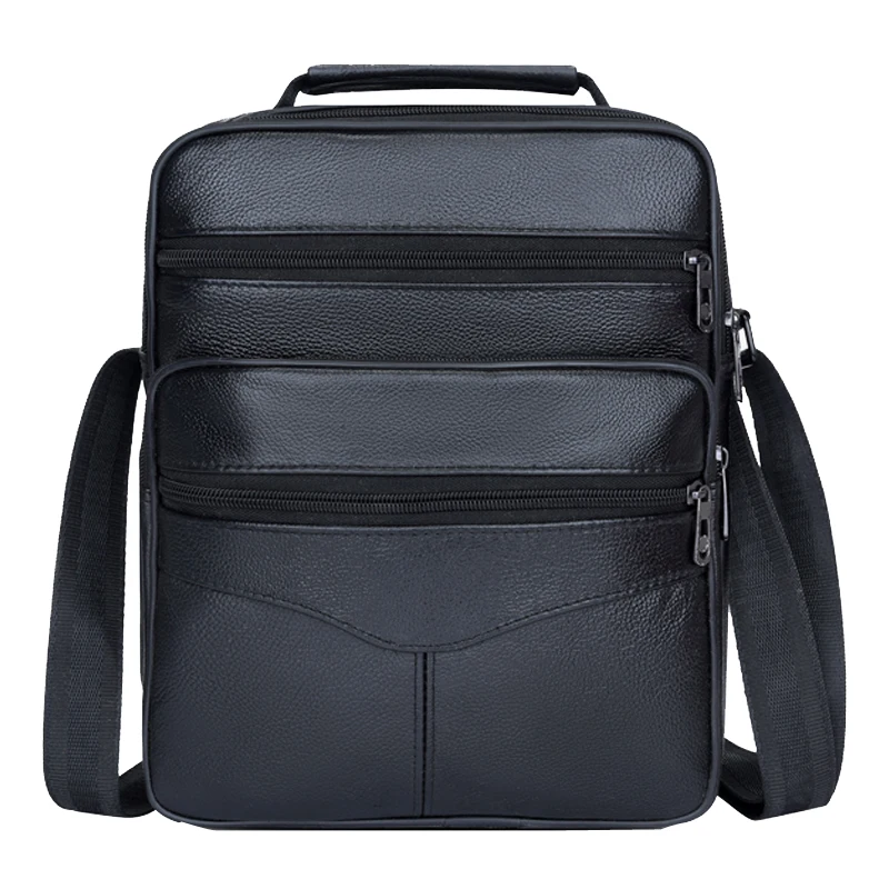 

Men's Bags Genuine Leather Casual Messenger Shoulder Bags for Men 2020 Designer Luxury Handbag Zipper Business Pocket Travel Bag