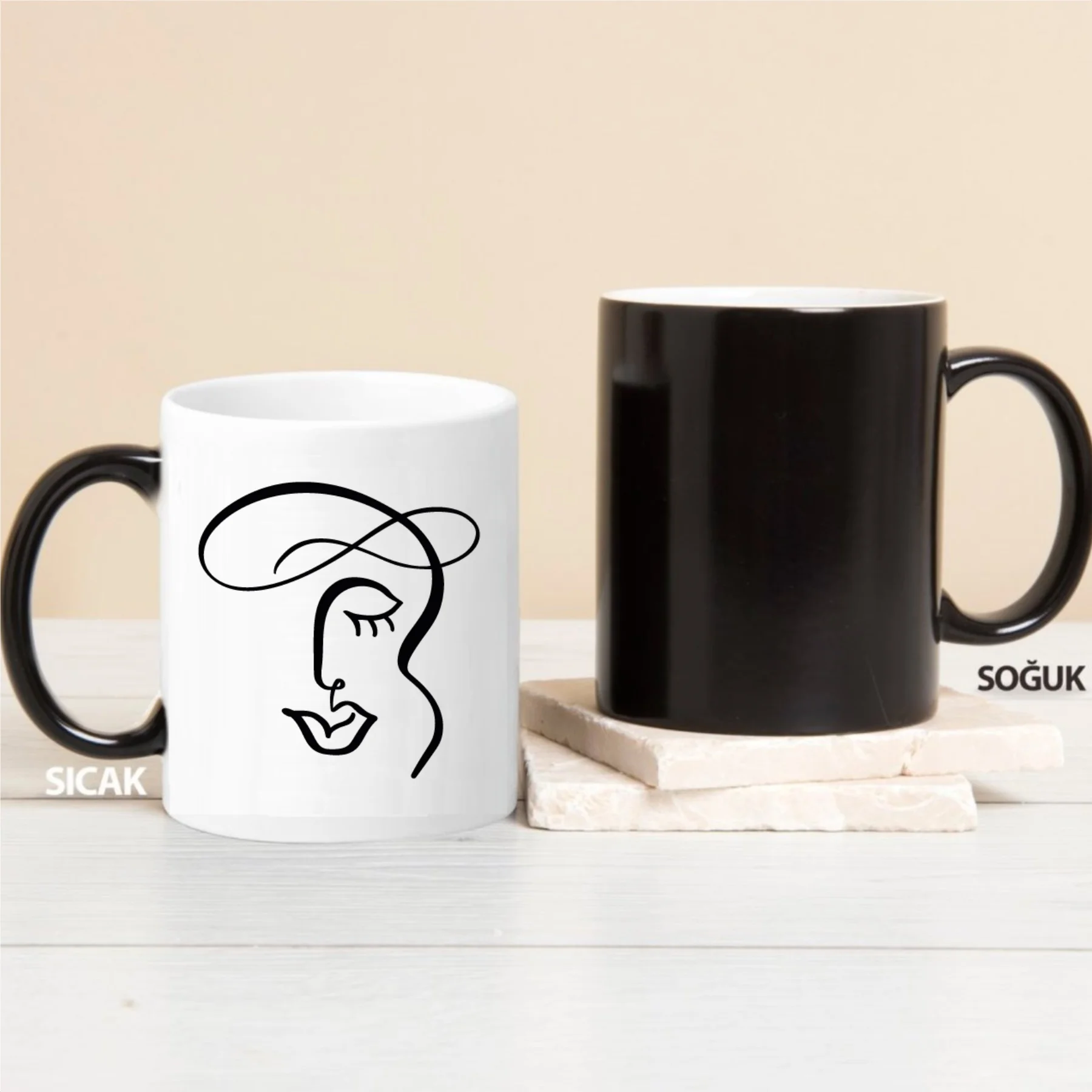 

Abstract Face Portrait Design Magic Mug-12