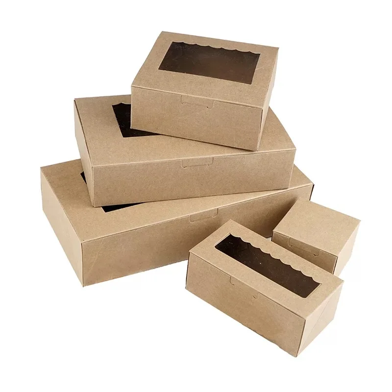 Подарочная картонная бумажная коробка для тортов 50 больших крафт бумажных