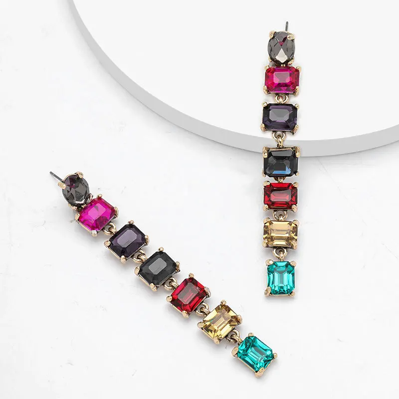YIHUGMBO Bohemian Layer Acrylic Dangle Earrings for Women Girls Multi Color Elegant Korean Jewelry Statement Gifts New | Украшения и
