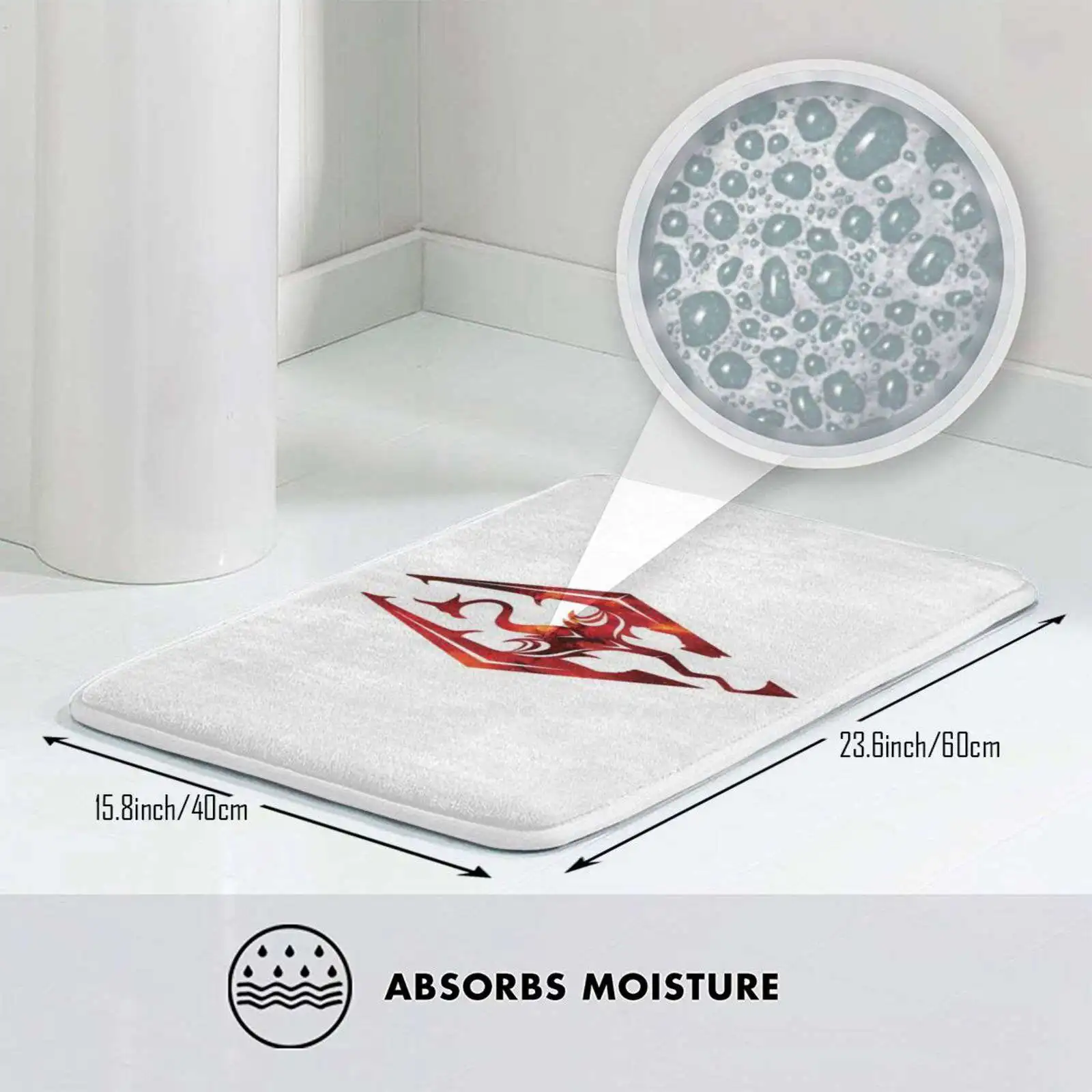 Противоскользящий коврик с эмблемой огненного дракона для всей семьи ковер Skyrim