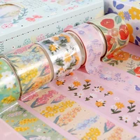 13 pcs pet washi tape sticker set kawaii flower masking tape cute plant stickers decorative journal planner diy diary stationery