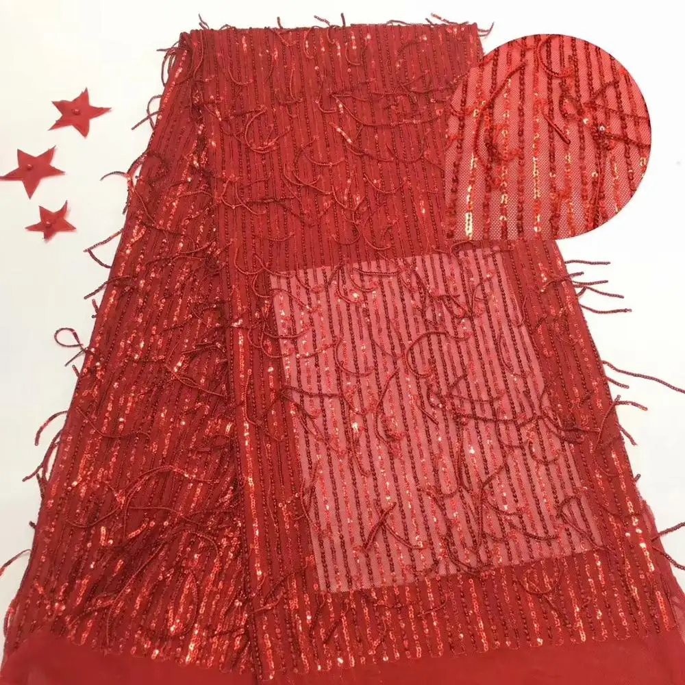 Кисточки блестки стиль 5 ярдов африканская ткань для тюли кружевная/Высокое