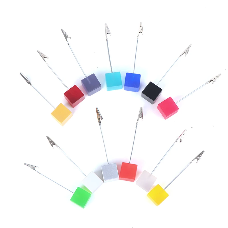 1PCS Colorful Cube Stand Alligator Wire Photo Clip Memo Card Holder Note Clamp | Канцтовары для офиса и дома