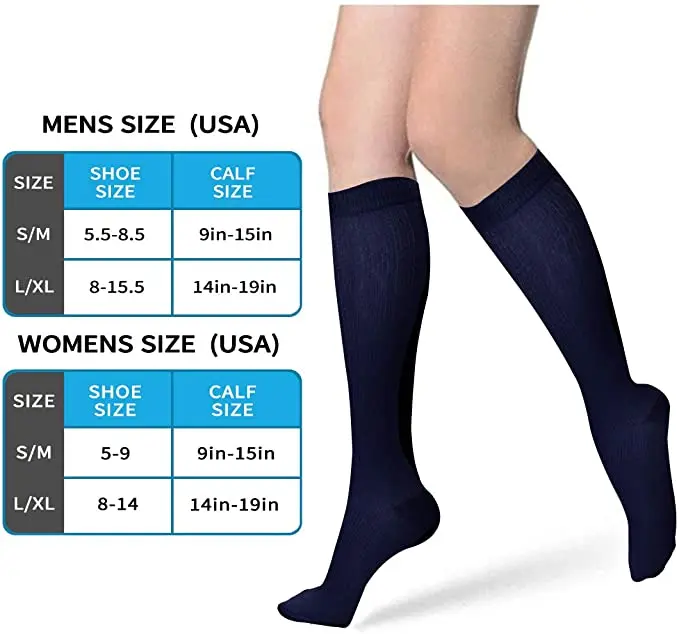 Compression Stockings Blood Circulation Promotion Slimming Compression Socks Anti-Fatigue Comfortable Solid Color Socks