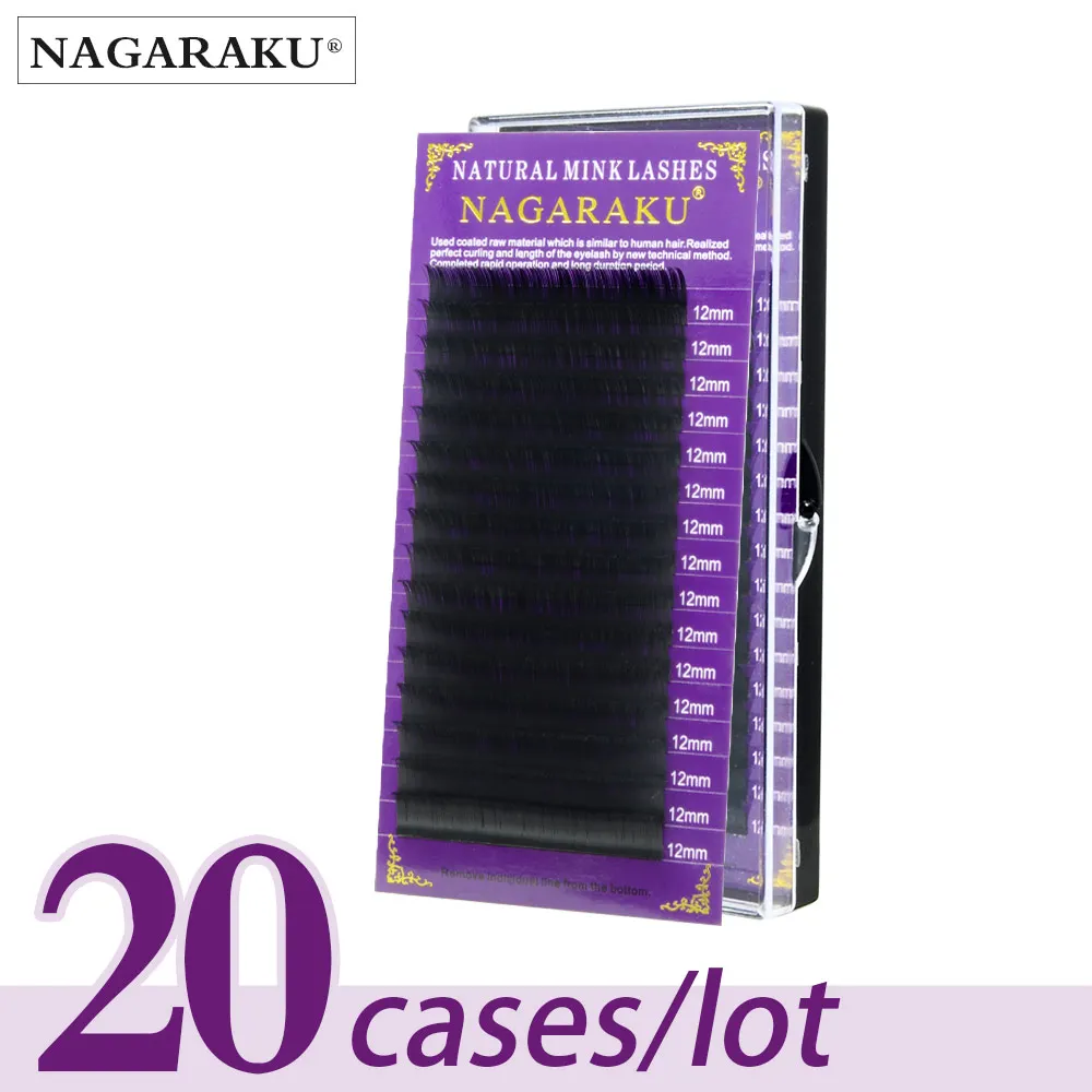 NAGARAKU Eyelashes Makeup Individual Eyelash 20 Cases/lot Natural Mink Handmade Premium Lashes