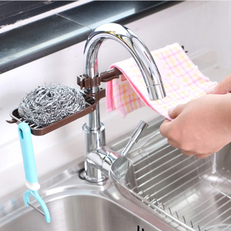 Кухонная мойка губка тряпичный кронштейн крюк стойка пластиковый кран сливной