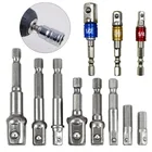 Переходник для торцевого ключа, для ударного драйвера с шестигранным хвостовиком на квадратный торцевой резец, удлинитель для сверл, Набор бит 14 дюйма 38 дюйма 12 дюйма