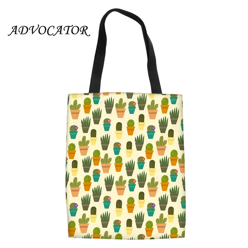 

Tote Bags for Women Cartoon Cactus Print Shoulder Canvas Bags Causal Reusable Shopping Bag for Ladies Bolsa Reutilizable