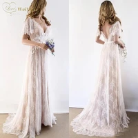 vintage backless wedding dress sexy deep v neck flare short sleeve floor length sash bridal gowns c%d0%b2%d0%b0%d0%b4%d0%b5%d0%b1%d0%bd%d0%be%d0%b5 %d0%bf%d0%bb%d0%b0%d1%82%d1%8c%d0%b5 2021