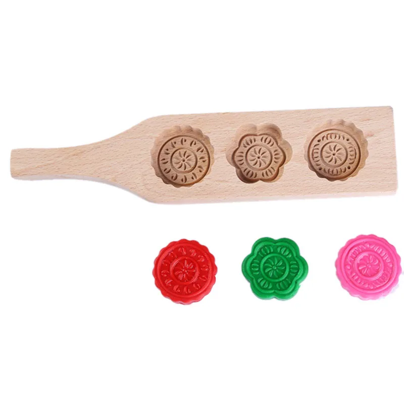Форма цветка MoonCake прессформа деревянная ручная форма выпечки для маффина Mooncake