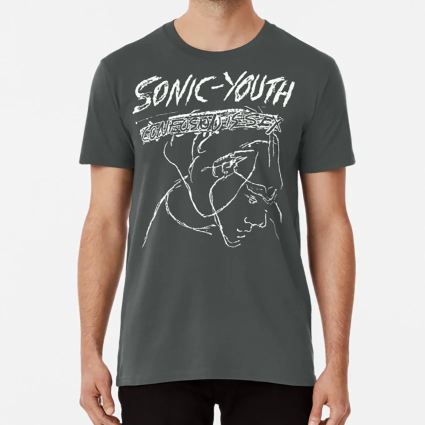 Темно-серый Путаница пола(Sonic Youth) футболка Нью-Йорк без волна инди-рок шум футболки с изображением динозавра и надписью «Рок» квадрокоптера RC jr Лебеди Velvet Underground - Цвет: Темно-серый