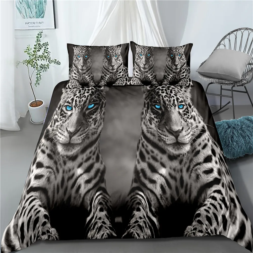 Комплект постельного белья из 3 предметов с леопардовым принтом для детей и
