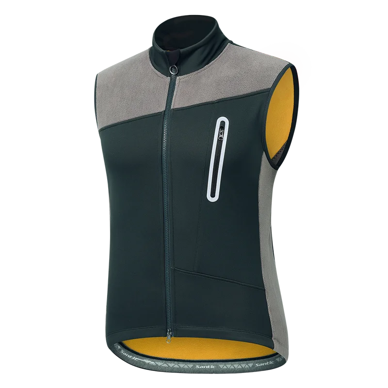 

Santic Cycling Vest Winter Windproof Warm Vest Men Fleece Thermal Coat Sleevless Outdoor Sports Cycling Clothing Gilet Asia Size