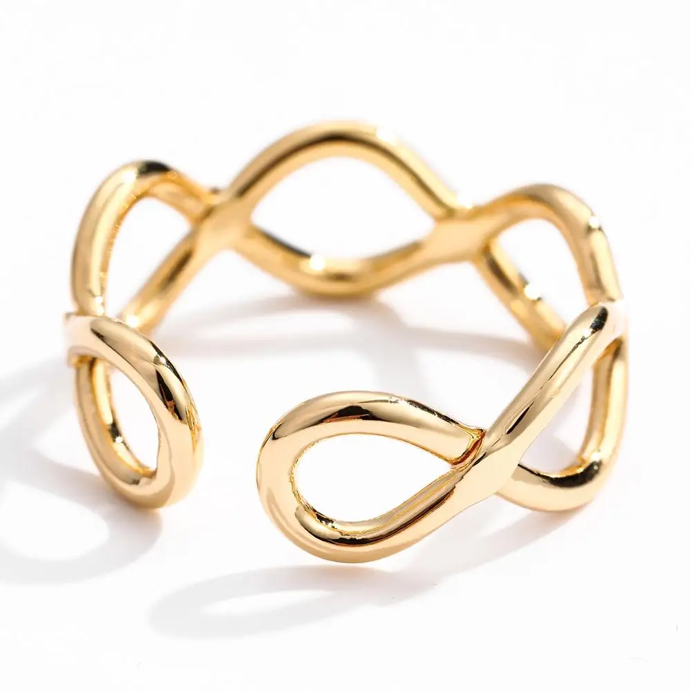 Новое поступление крестообразное кольцо золотистого цвета латунное Открытое