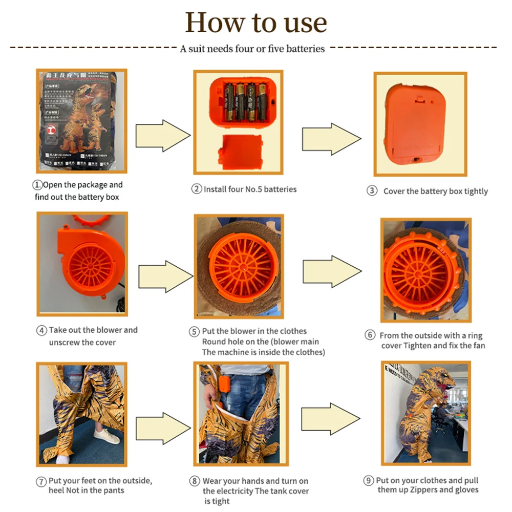 

T-Rex Costume For Children Kids Adults Jurassic World Mascot Inflatable Dinosaur Thanksgiving Christma Anime Cosplay Party Show