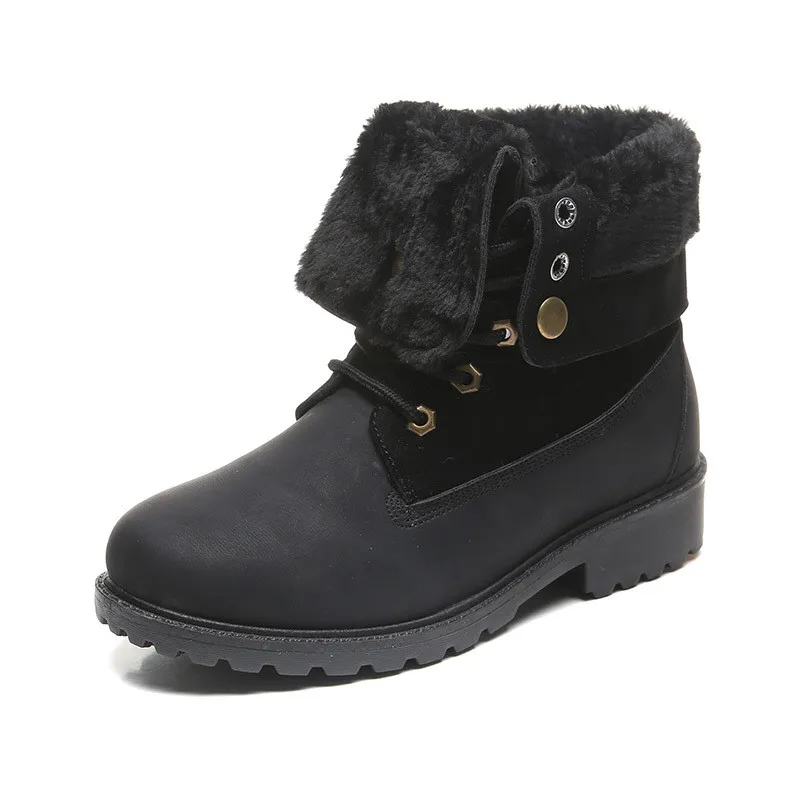 Женские ботинки Martin большого размера Бархатные Зимние низкие теплые женские в